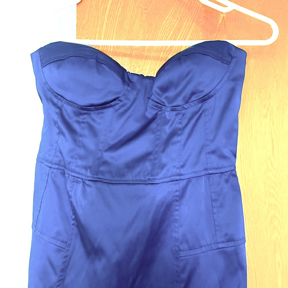 Strapless mini dress blue